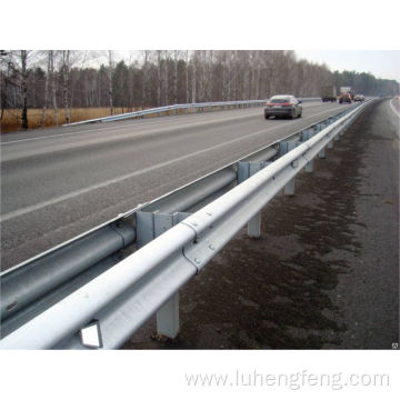 Galvanized Guardrails On Highway